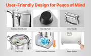 Charger l'image dans la visionneuse de galerie, Amocart 6 10 15L Food Processor &amp; Vegetable Chopper Food-Grade Stainless Steel Food Processor Chopper w/2 Extra S-Curve Blade
