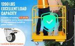 SucceBuy 1200lbs Forklift Safety Cage Folding Security Platform with Lockable Swivel Wheels Holds 1 to 2 Adults for Aerial Work