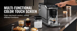 SucceBuy Automatic Espresso Machine Coffee Latte Machine with Color Touch Screen 15 Grinding Levels and Removable Milk Reservoir