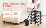 SucceBuy 4pcs Furniture Dolly Movers with Carbon Steel Panel Fridge Sofa Lift Slider Tool Set for Home Appliance Washing Machine