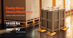 SucceBuy 6T Machinery Skate Dolly Industrial Mover with 4 Wheels and 360° Rotation Non-Slip Cap for Warehouse Workshop Factory
