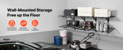 Charger l'image dans la visionneuse de galerie, Amocart 2-Tier Wall Garage Shelving Wall Mounted Shelving Unit 24x72in 800lbs Per Shelf Floating Storage Metal Rack for Garage
