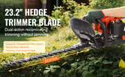 Bild in Galerie-Viewer laden, Amocart 23.2-inch 26CC 2 Cycle Gas Hedge Trimmer Gas Powered Handheld Hedge Trimmer 180° Adjustable for Trimming Shrubs Bushes
