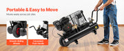 Charger l'image dans la visionneuse de galerie, Amocart 9 Gallon Twin-Tank Gas Powered Air Compressor 6.5 HP 9 CFM Gas Driven Air Compressor Tank on Wheel for Tire Inflation
