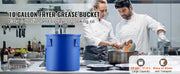 Charger l'image dans la visionneuse de galerie, Amocart 10 Gal Fryer Grease Bucket Carbon/Stainless Steel Rust-Proof Coat Transport Container Lock Clips Filter Bag for Hot Oil
