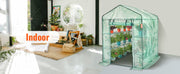 Charger l'image dans la visionneuse de galerie, Amocart 4.6x4.6x6.6ft Walk-in Greenhouse with Shelves High Strength PE Cover with Zipper Door Suitable for Planting and Storage
