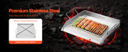 Bild in Galerie-Viewer laden, Amocart Stainless Steel Griddle Flat Top Rectangular Plate Grill-Top Griddle Pan Gas Grill Griddle for BBQ Portable Cookware
