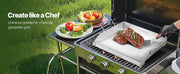 Bild in Galerie-Viewer laden, Amocart Stainless Steel Griddle Flat Top Rectangular Plate Grill-Top Griddle Pan Gas Grill Griddle for BBQ Portable Cookware
