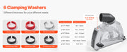 Charger l'image dans la visionneuse de galerie, Amocart Cutting Dust Shroud for Angle Grinders Universal 4-5 in Angle with 6 Clamping Washers &amp; 5 in Diamond Grinding Cup Wheel
