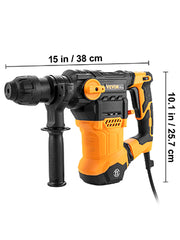 Bild in Galerie-Viewer laden, Amocart 1500W Rotary Hammer Drill Max Drilling 32mm 4 Modes Plus Corded Demolition Chipping Metal Concrete Breaker Jackhammer
