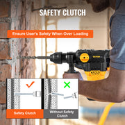 Bild in Galerie-Viewer laden, Amocart 1500W Rotary Hammer Drill Max Drilling 32mm 4 Modes Plus Corded Demolition Chipping Metal Concrete Breaker Jackhammer
