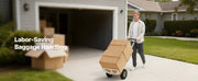 Charger l'image dans la visionneuse de galerie, Amocart 500LBS Hand Truck Dolly with Non-Slip Wheels &amp; Tie-down Strap Aluminum Alloy Portable Trolley for Moving Home Warehouse
