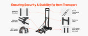 Charger l'image dans la visionneuse de galerie, Amocart 290LBS Folding Hand Truck Collapsible Luggage Cart with 4 Wheels &amp; Expandable Base Platform Dolly for Cargo Moving
