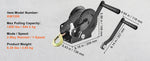 SucceBuy Hand Winch BoatTrailer Winch Heavy Duty Rope Crank Polyester Strap and Two-Way Ratchet Manual Operated Hand Crank Winch