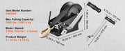 Charger l'image dans la visionneuse de galerie, Amocart Hand Winch Boat Trailer Winch Heavy Duty Rope Crank Polyester Strap &amp; Two-Way Ratchet Manual Operated Hand Crank Winch
