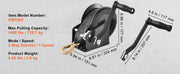 Charger l'image dans la visionneuse de galerie, Amocart Hand Winch Boat Trailer Winch Heavy Duty Rope Crank Polyester Strap &amp; Two-Way Ratchet Manual Operated Hand Crank Winch
