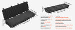 Amocart Hard Rifle Case Lockable Rifle Case with Pre-cut Foams Wheels IP67 Waterproof Pistol Storage Cases for Rifles Shotguns