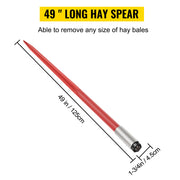 Load image into Gallery viewer, Amocart Hay Spear Bale Spear Capacity Spike Quick Attach Square Hay Red Coated Forks Hex Nut  Sleeve for Bucket Tractor Loader

