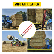 Load image into Gallery viewer, Amocart Hay Spear Bale Spear Capacity Spike Quick Attach Square Hay Red Coated Forks Hex Nut  Sleeve for Bucket Tractor Loader
