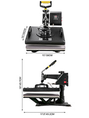 Bild in Galerie-Viewer laden, SucceBuy Combo Heat Press Machine 5/6/8 in 1 30*38CM 38*38CM Muntifunctional Sublimation Printer Transfer Mug Hat Plate T-Shirt
