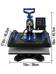 Load image into Gallery viewer, Amocart 5/8in1 15x15"/12x15"Dual-tube Heating Insulation Cotton Heat Press Sublimation Machine 360°Swing Design for Tshirts Etc

