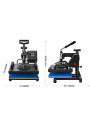 Charger l'image dans la visionneuse de galerie, Amocart 12x10 In Dual Digital Heat Press Machine 650W Swing Away 360 Degree Rotation Transfer Sublimation Printing for T-Shirt
