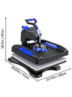 Amocart 5/8in1 15x15"/12x15"Dual-tube Heating Insulation Cotton Heat Press Sublimation Machine 360°Swing Design for Tshirts Etc