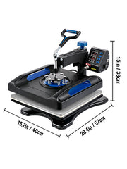 Load image into Gallery viewer, Amocart 5/8in1 15x15"/12x15"Dual-tube Heating Insulation Cotton Heat Press Sublimation Machine 360°Swing Design for Tshirts Etc
