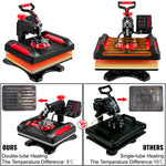 Amocart 5/8in1 15x15"/12x15"Dual-tube Heating Insulation Cotton Heat Press Sublimation Machine 360°Swing Design for Tshirts Etc