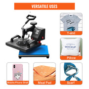 Charger l'image dans la visionneuse de galerie, Amocart 12x10Inch Dual Digital Heat Press Machine 650W Swing Away 360 Degree Rotation Transfer Sublimation Printing for T-Shirt

