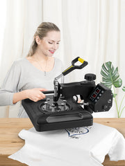 Charger l'image dans la visionneuse de galerie, Amocart 30*38CM 8 in 1 Combo Upgrade Heat Press Machine 360° Rotation Sublimation Printer Cap Shirt Mug Plate 2D Heat Transfer
