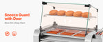 SucceBuy Hot Dog Roller Stainless Steel Sausage Grill Cooker Hot Dog Machine with Bun Warmer Cover 3 Temp Control for Commercial