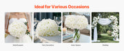 Bild in Galerie-Viewer laden, Amocart Artificial Flowers Real Looking White Silk Fake Hydrangea Bulk Faux Bridal Shower with Stem for DIY Wedding Bouquets
