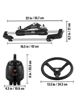 Amocart Hydraulic Boat Steering Kit 300HP Hydraulic Steering Kit Helm Pump/Cylinder/Wheel 18ft Hose Hydraulic Steering Seal Kit