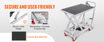 SucceBuy 330/500lbs Hydraulic Lift Table Cart Manual Single Scissor Platform with 4Wheels and Non-slip Pad for Material Handling