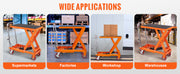 Charger l'image dans la visionneuse de galerie, Amocart 1100lbs Hydraulic Lift Table Cart Manual Single Scissor 35.4" Lifting Height with 4 Wheels for Handling Transport
