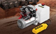 Charger l'image dans la visionneuse de galerie, Amocart 12V DC Double Acting Solenoid Hydraulic Power Pack Car Jack With 4.5L Tank Reservoir Dump Trailer Electric Lifting Tool

