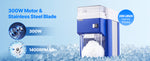 SucceBuy 1.8L Commercial Ice Shaver Machine Electric Snow Cone Machine Stainless Steel Blades Shaved Ice Maker for Dessert Home