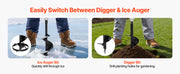 Bild in Galerie-Viewer laden, Amocart Electric Ice Auger Cold-Resistant 2 in 1 Cordless Ice Fishing Augers and Earth Auger with 8" Ices &amp; Earth Drill Bit
