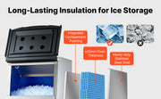 Charger l'image dans la visionneuse de galerie, Amocart 250LBS Commercial Ice Maker with Storage Bin Ice Bin Stainless Steel Ice Maker Machine with Filter for Home Bar Hotel
