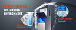 Amocart Commercial Ice Maker 400LBS/24H Ice Making Machine w/ 330.7LBS Large Storage Bin Auto Self-Cleaning Ice Maker Machine