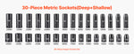 Amocart 26/65PCs US Drive Impact Socket Set Deep Standard Socket Set SAE Metric 6 Point CR-V Cr-Mo Alloy Steel Auto Repair