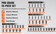 Charger l'image dans la visionneuse de galerie, Amocart Drive Impact Socket Set Deep Shallow Socket Set CR-V Alloy Steel Auto Repair Easy-to-Read Size Markings Storage Case
