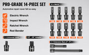 Load image into Gallery viewer, Amocart 360 Degree Swivel Impact Socket Set 3/8" Socket Set Deep Universal Metric 10-19mm 6 Point Cr-Mo Alloy Steel for Repair
