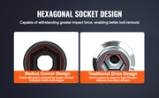 Charger l'image dans la visionneuse de galerie, Amocart 3/8" &amp; 1/2" Drive Impact Socket Set 59 PCS Socket Set SAE 5/16" to 1-1/4" Metric 6-32mm 6 Point Cr-Mo Alloy Steel Set
