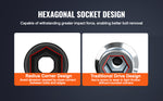 Amocart 19 Impact Socket Set 1/2" Impact Sockets Deep Socket 6-Point Sockets 1/2 Inches Drive Socket Impact 3/8 inch 1-1/2 inch