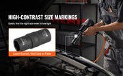 Charger l'image dans la visionneuse de galerie, Amocart Lug Nut Impact Socket Set 1/2 in Drive Metric SAE 6-Point Flip Socket Set 4 Total Lug Nut Sizes CR-MO Wheel Socket Set
