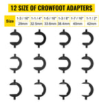 Amocart Inner Tie Rod Tool Kit 12 Pcs Tie Rod Removal Tool 12 Pcs Crowfoot Adapters Master Inner Tie Rod Tool Set Tie Rods Tool