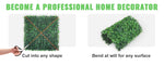 SucceBuy 12PCS 10x10 in Artificial Boxwood Panels Boxwood Hedge Wall Mat Artificial Grass Backdrop Privacy Screen UV Protected
