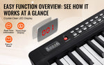 Amocart 88 Key Digital Piano Keyboard Semi Weighted Keys Full Size Electric Portable Keyboard Piano Set 1000Tones for Beginners
